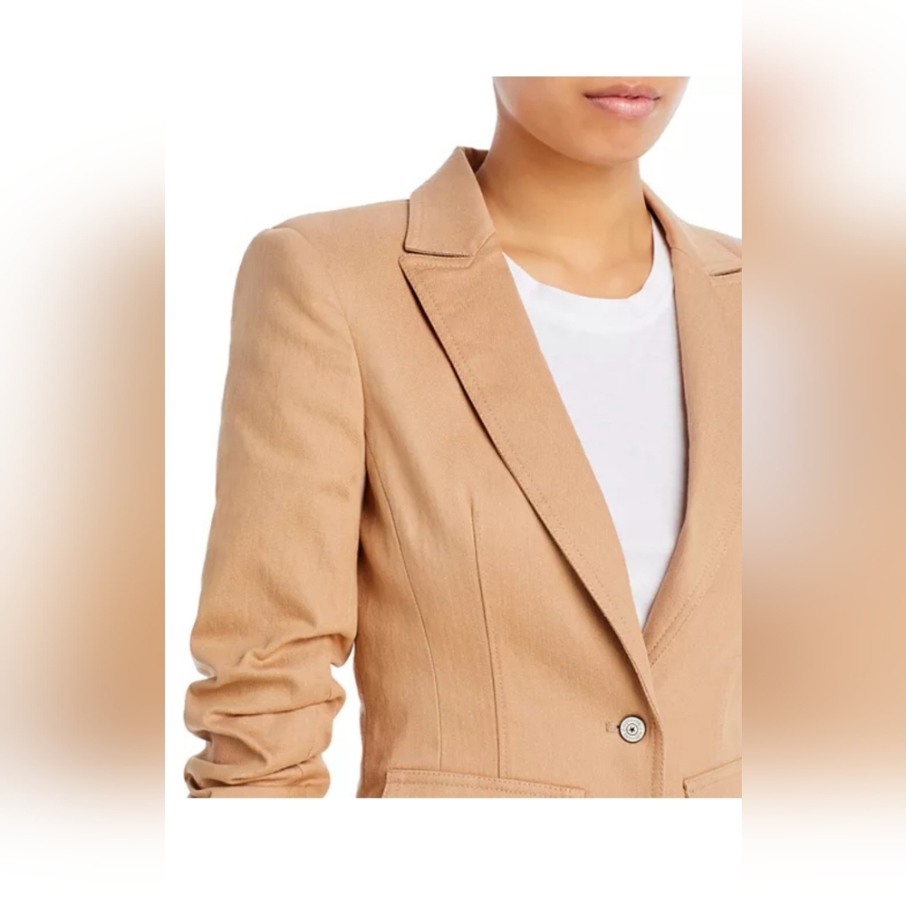Cinq A Sept Cream Blazer with Ruched Sleeves - Picture 12 of 14